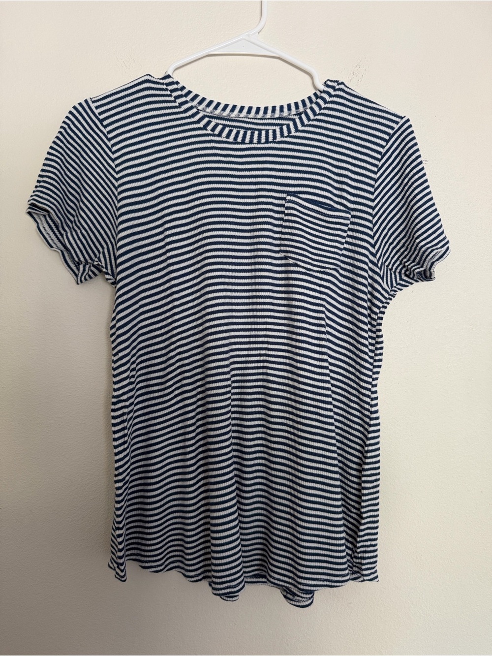 Albion Navy and White Striped Short Sleeve Tee
